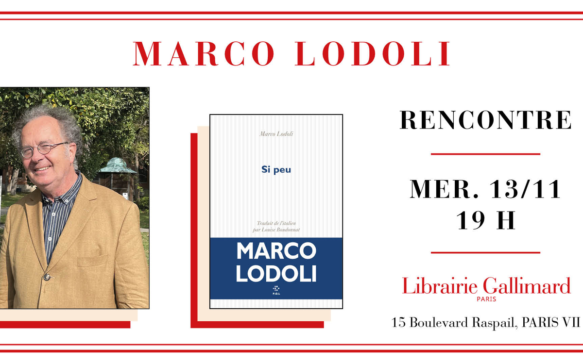 Marco Lodoli présente « Si peu » à la Librairie Gallimard Librairie Gallimard Paris