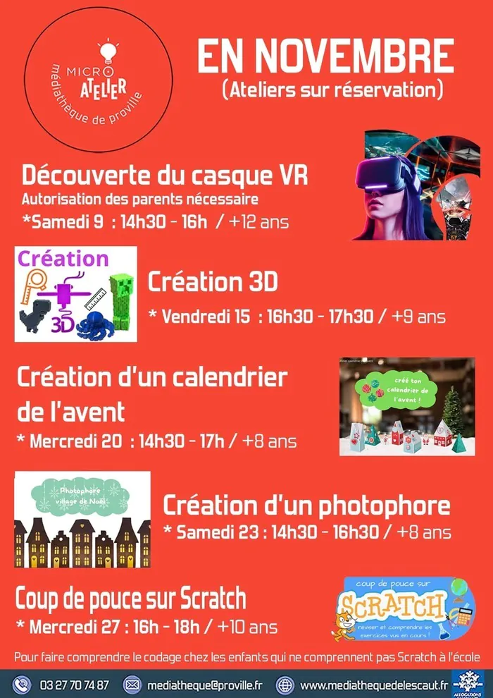 "Micro Atelier" Création 3D - Médiathèque de Proville Médiathèque