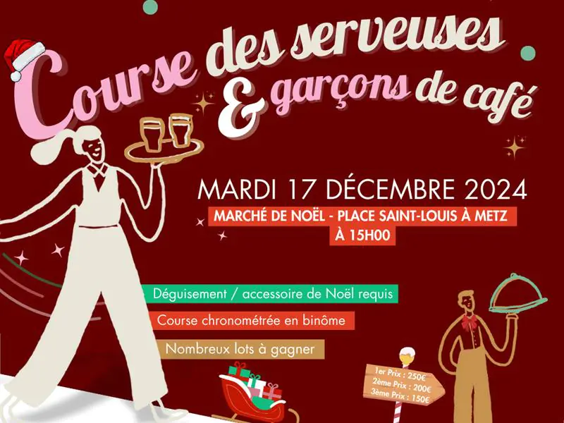 ANIMATION COURSE DES SERVEUSES ET GARCONS DE CAFÉ DE NOËL