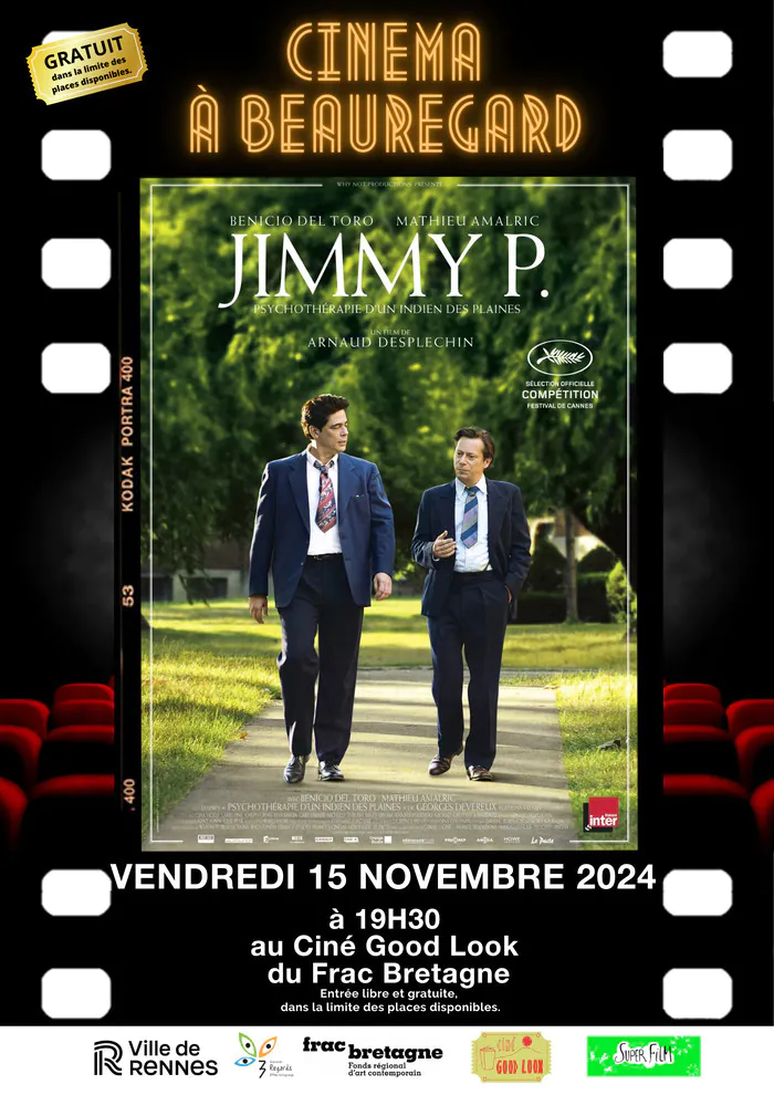 Projection Vendredi 15 novembre 2024 - CINÉ GOOD LOOK & SUPERFILM | Jimmy P. (Psychothérapie d’un Indien des Plaines) d’Arnaud Desplechin Frac Bretagne Rennes