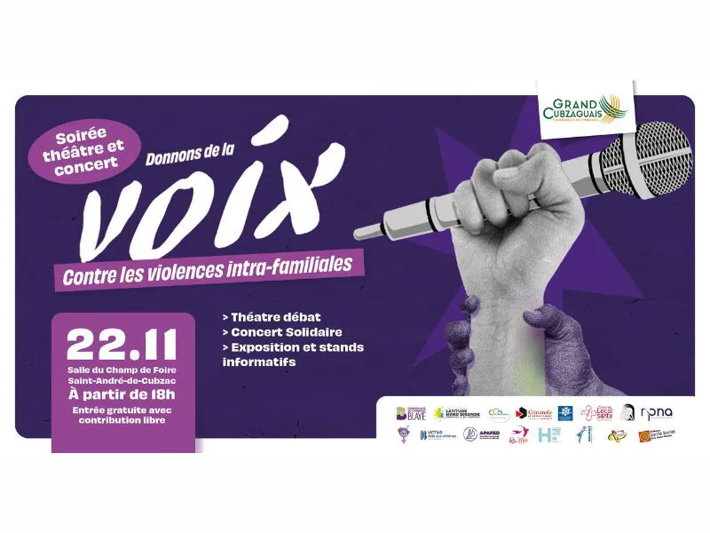 Soirée Théâtre et Concert "Donnons de la voix contre les violences intra-familiales"