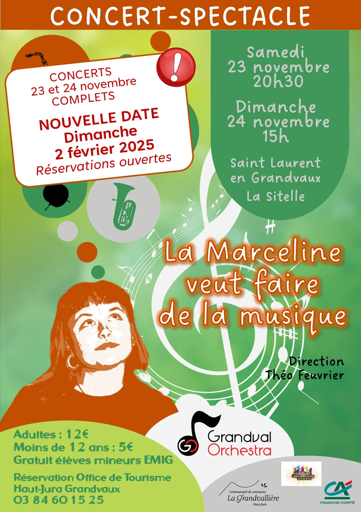 La Marceline veut faire de la musique Concert Grandval Orchestra