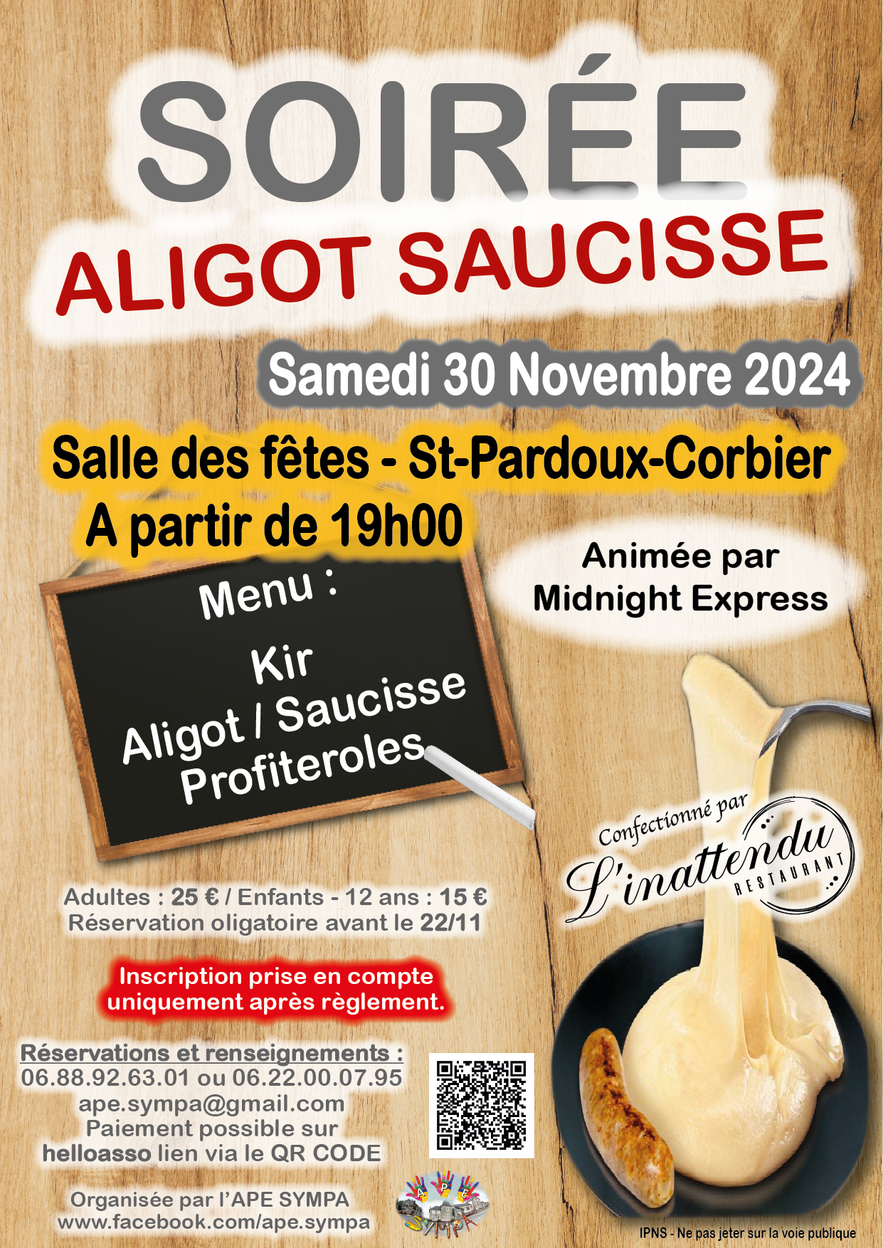 Soirée aligot saucisse