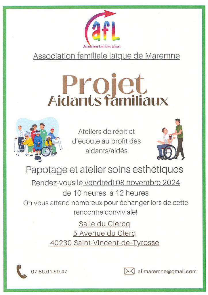 Projet aidants familiaux papotage et soins esthétiques