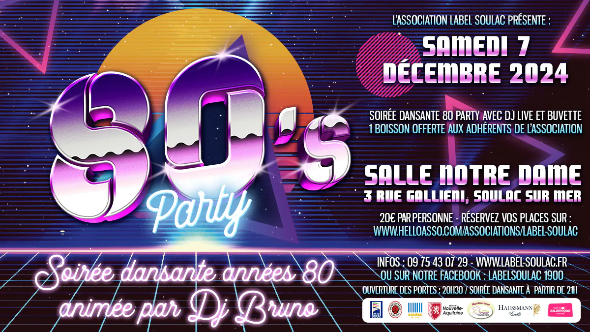 Soirée dansante années 80 animée par DJ Bruno