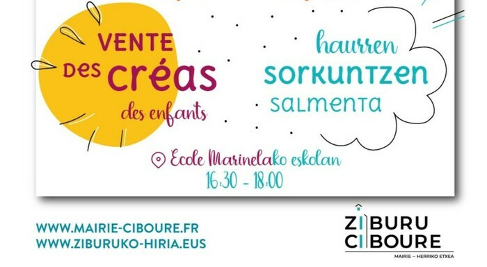 Vente des créas des enfants Ecole Marinela Ciboure