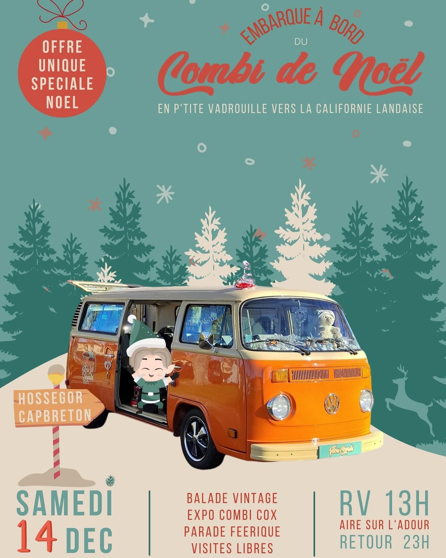 Embarque à bord du Combi de Noël