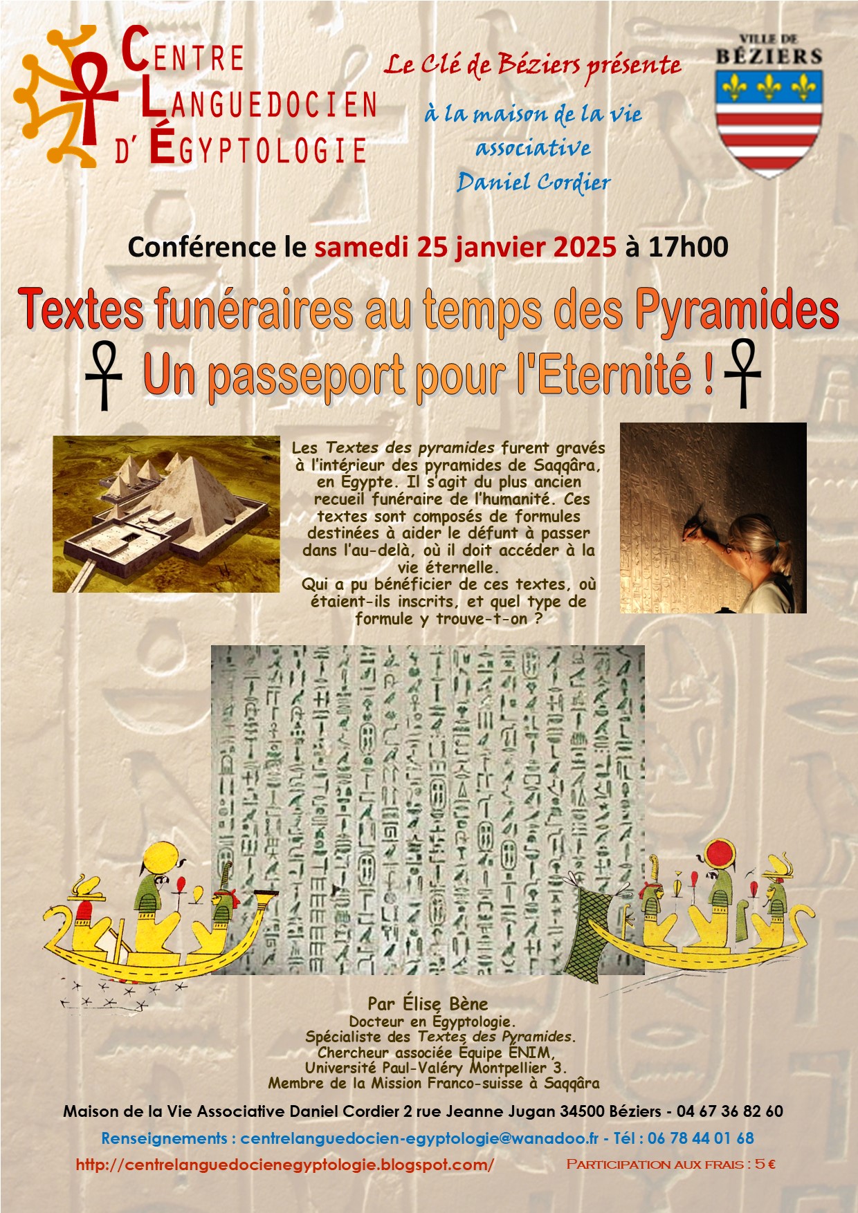 CONFÉRENCE TEXTE FUNÉRAIRE AU TEMPS DES PYRAMIDES