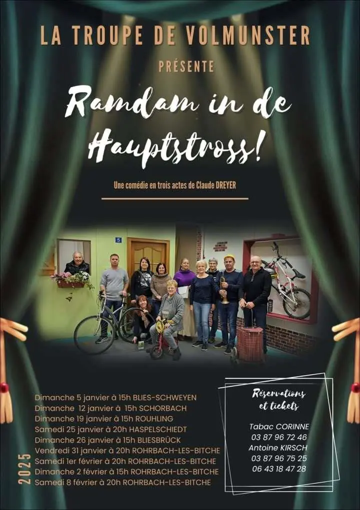 THEATRE EN PLATT RAMDAM IN DE HAUPTSTROSS !