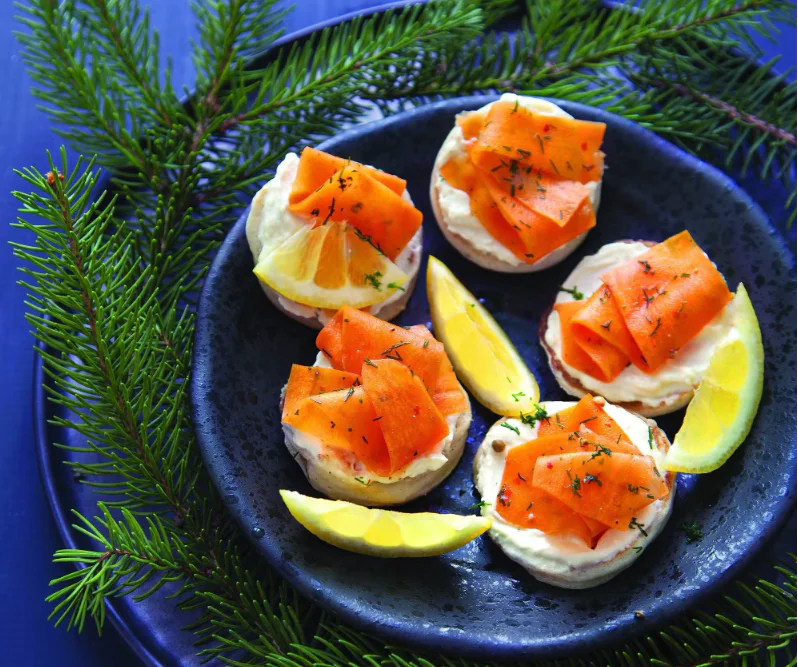 blinis et gravlax carotte Marie Laforêt