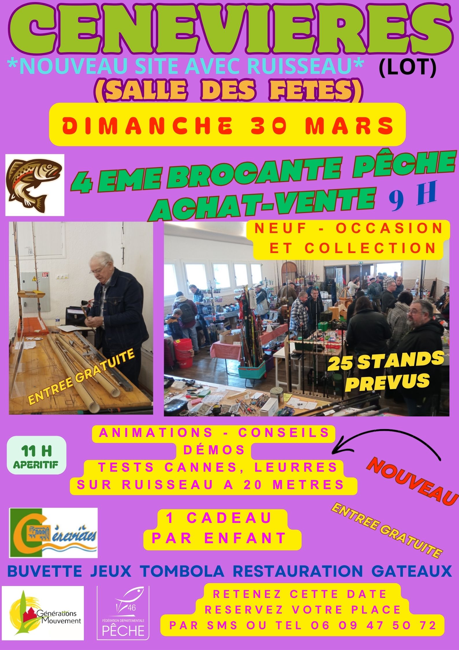 Vide-greniers et brocante pêche à Cénevières