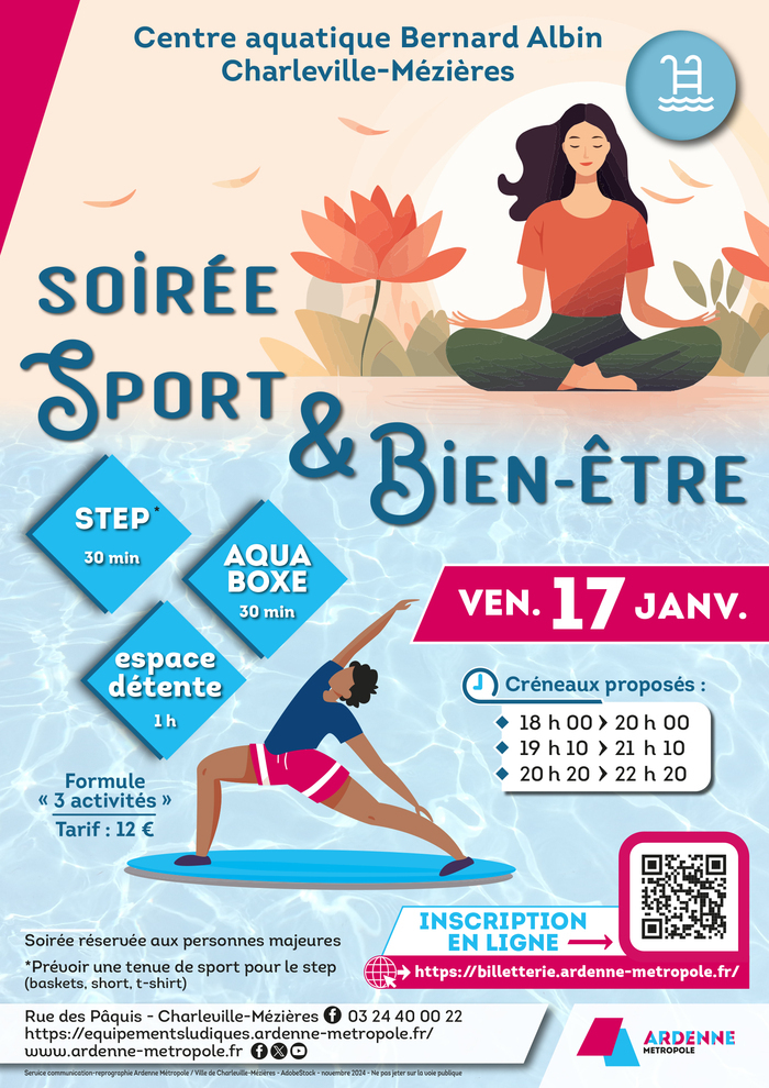 Soirée sport & bien-être Centre aquatique Bernard Albin Charleville-Mézières