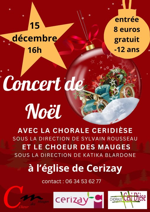 Concert de Noël Chorale Ceridièse et Choeur des Mauges