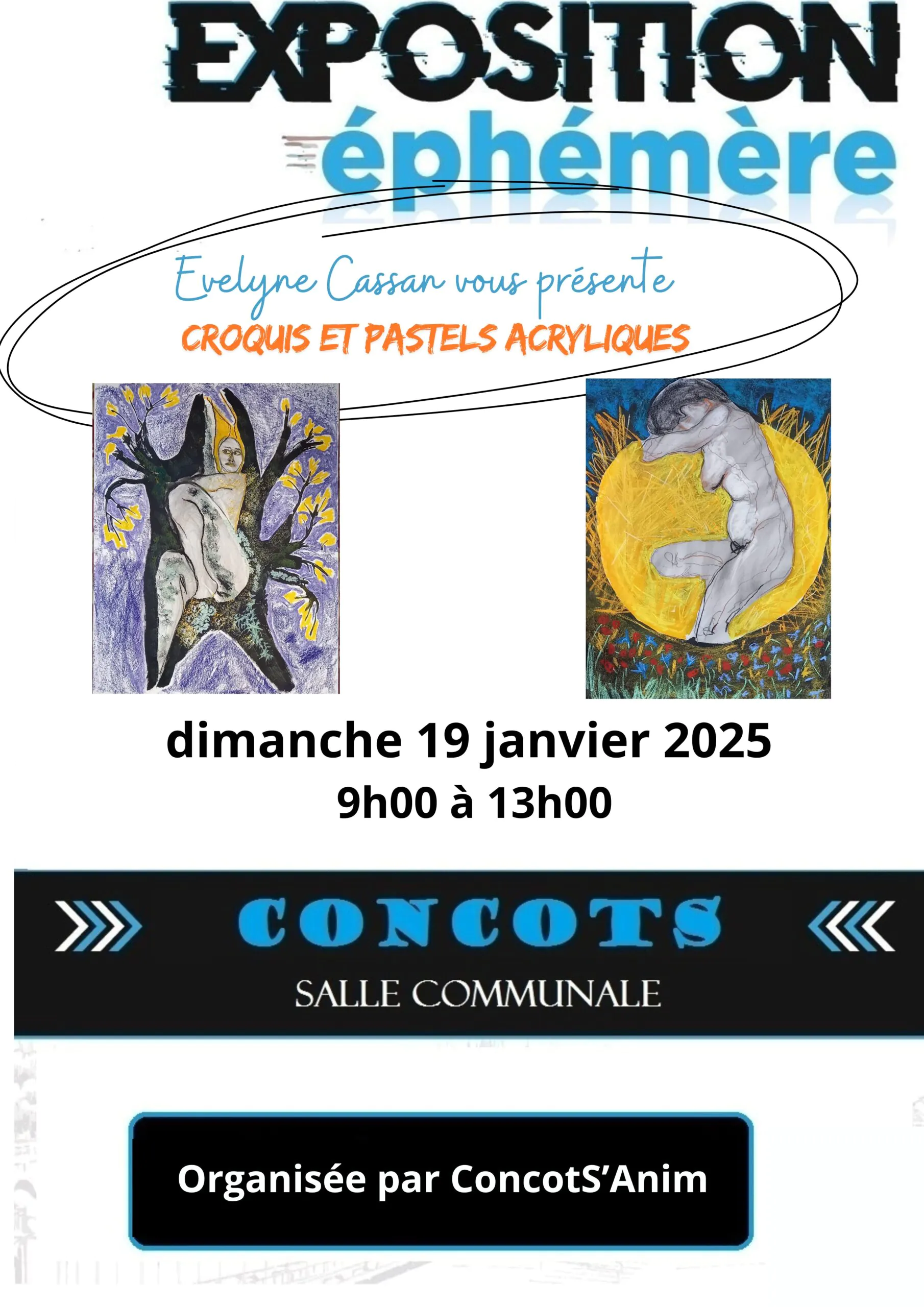 Exposition éphémère "Croquis et pastels acryliques"