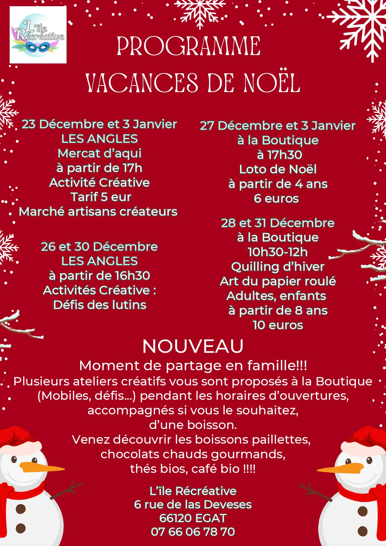 LOTO DE NOEL L'ILE RÉCRÉATIVE EGAT