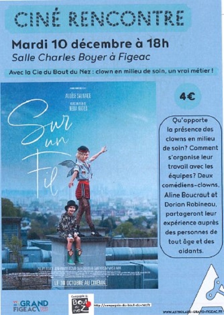 Ciné rencontre à Figeac "Sur le fil" suivi d'une intervention de la Cie du Bout du nez.