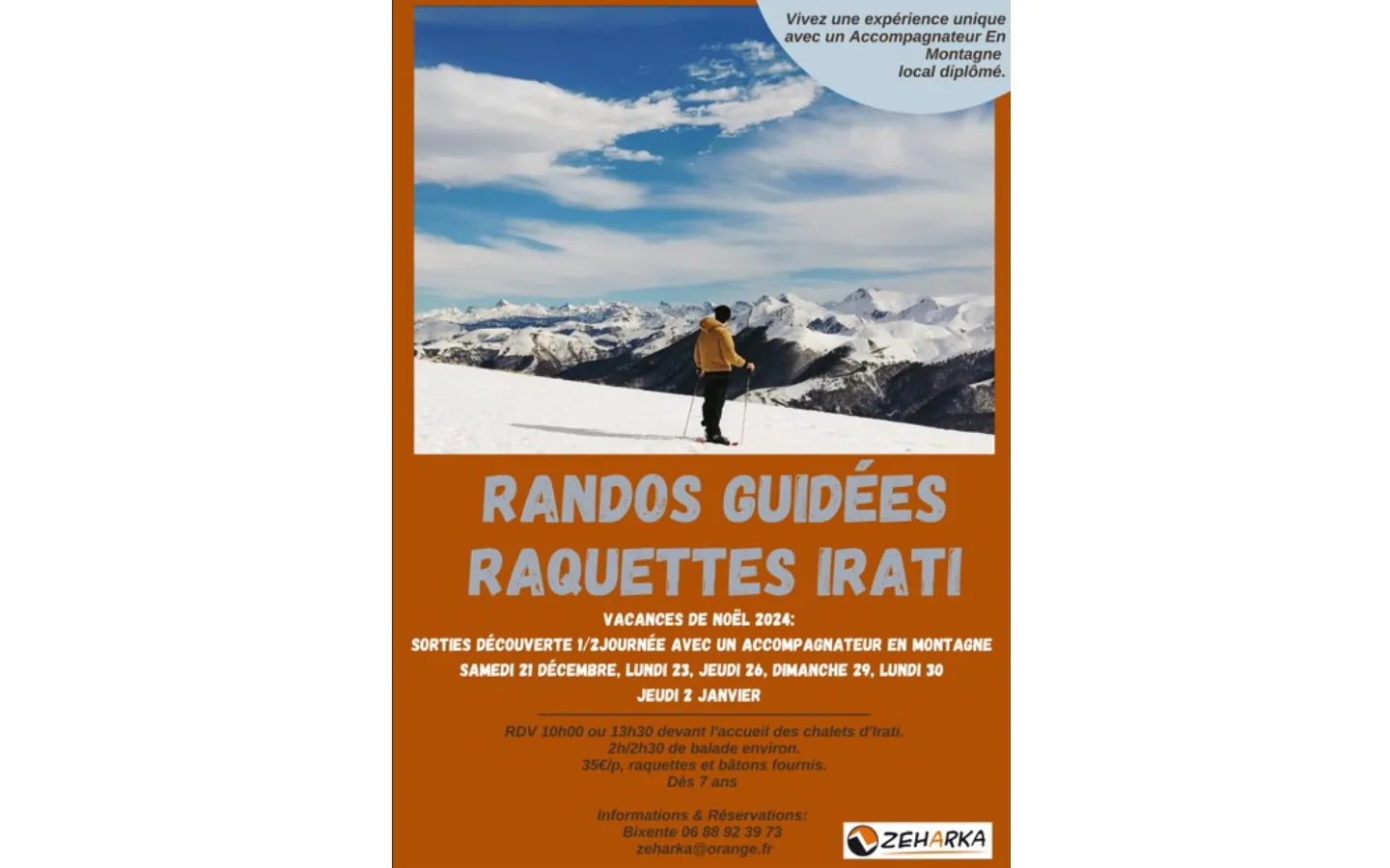 Randonnée guidée en raquettes