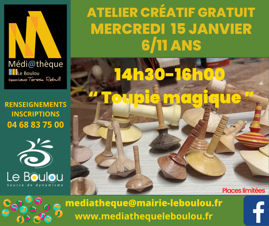 ATELIER CRÉATIF 6/11 ANS TOUPIE MAGIQUE EN BOIS