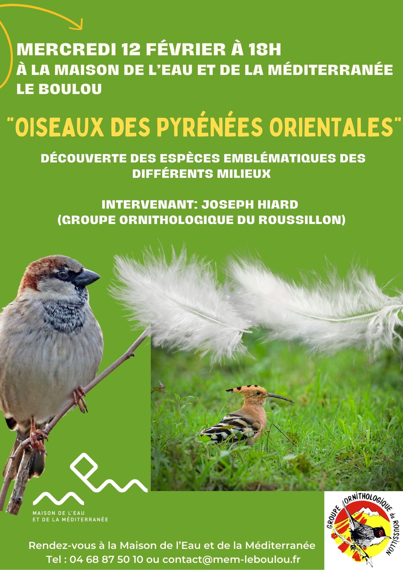 CONFÉRENCE " LES OISEAUX DES PYRÉNÉES ORIENTALES"