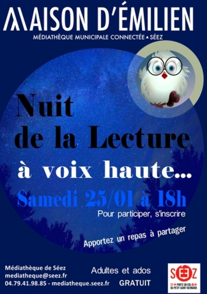 NUIT DE LA LECTURE A VOIX HAUTE Maison d'Emilien - Médiathèque de Séez Séez