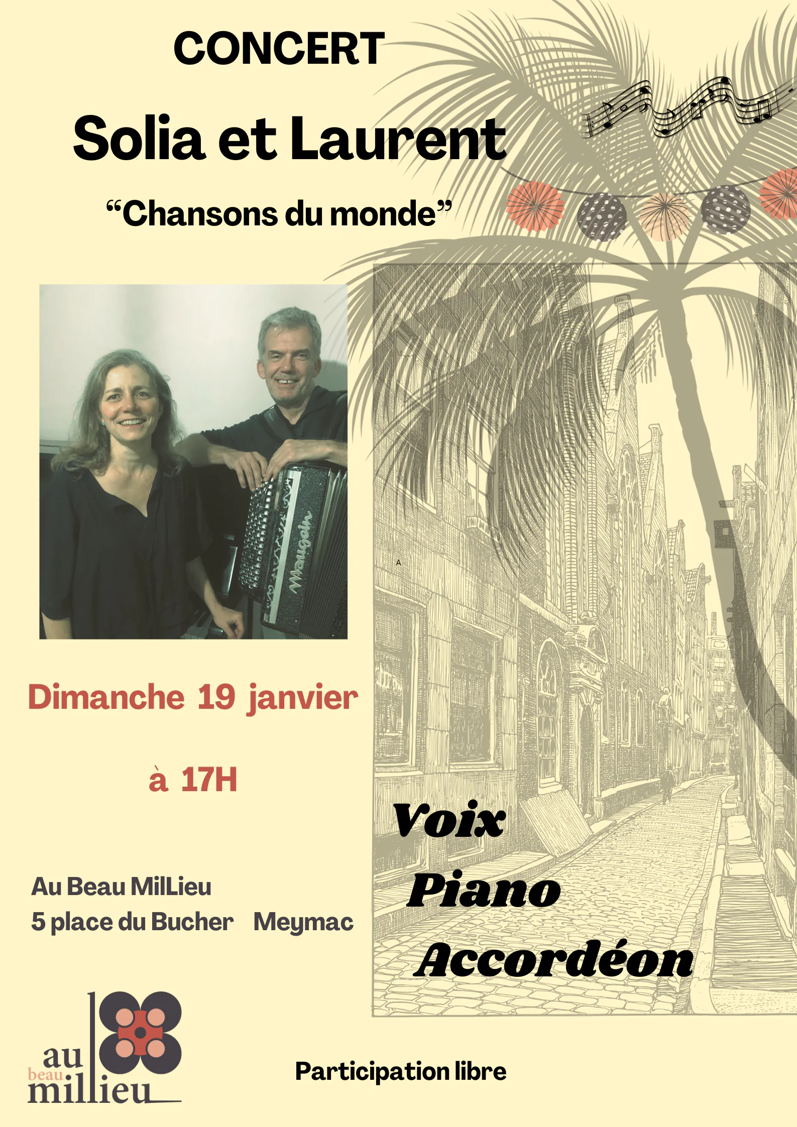 Concert Solia et Laurent "Chansons du monde"