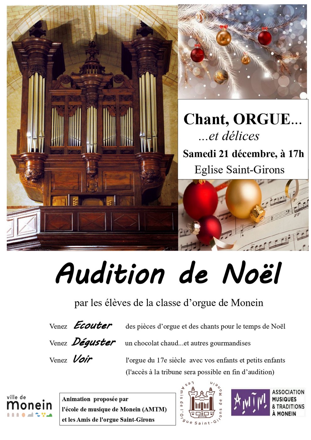 Audition de Noël Orgue et délices