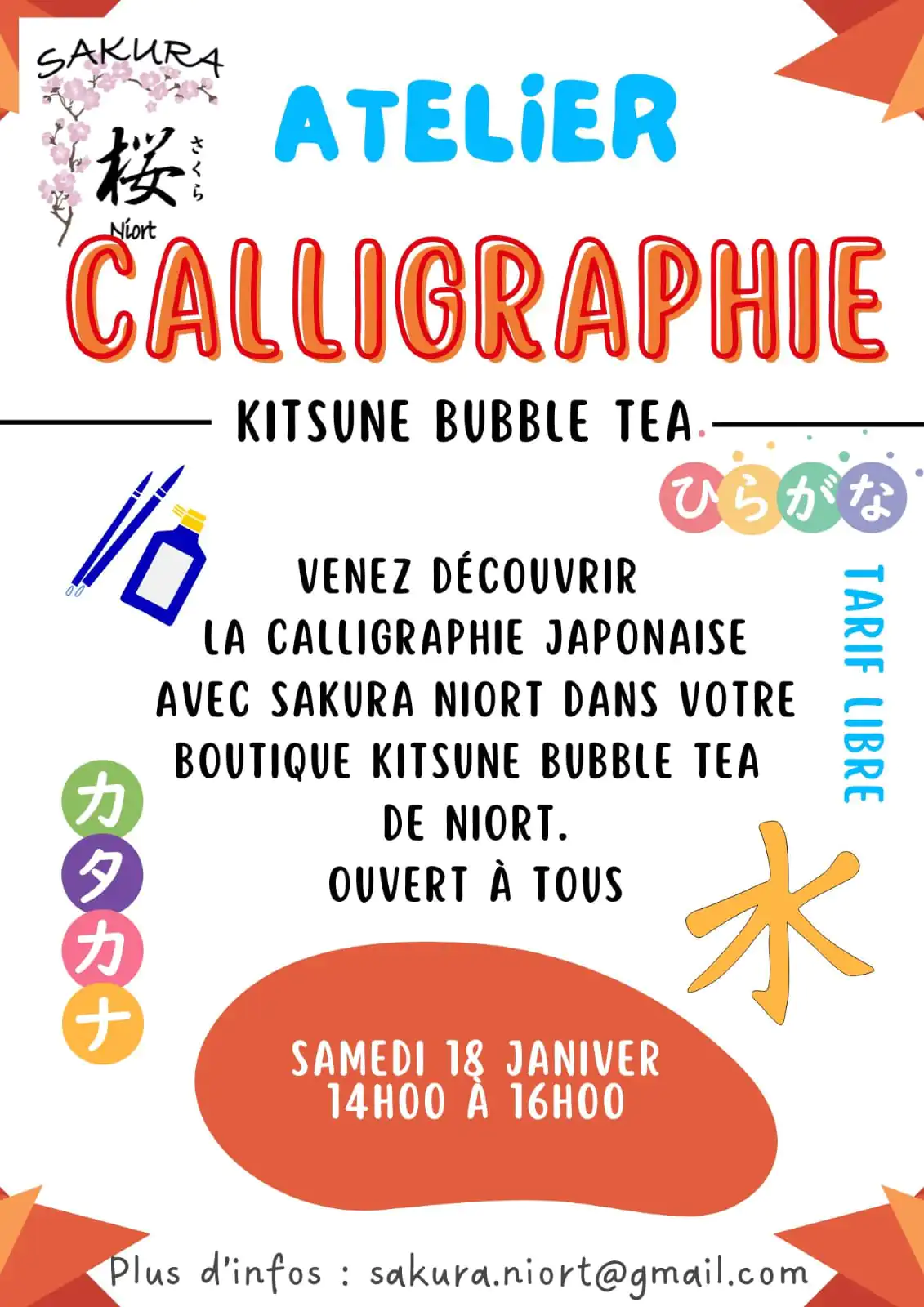 Atelier calligraphie à Niort