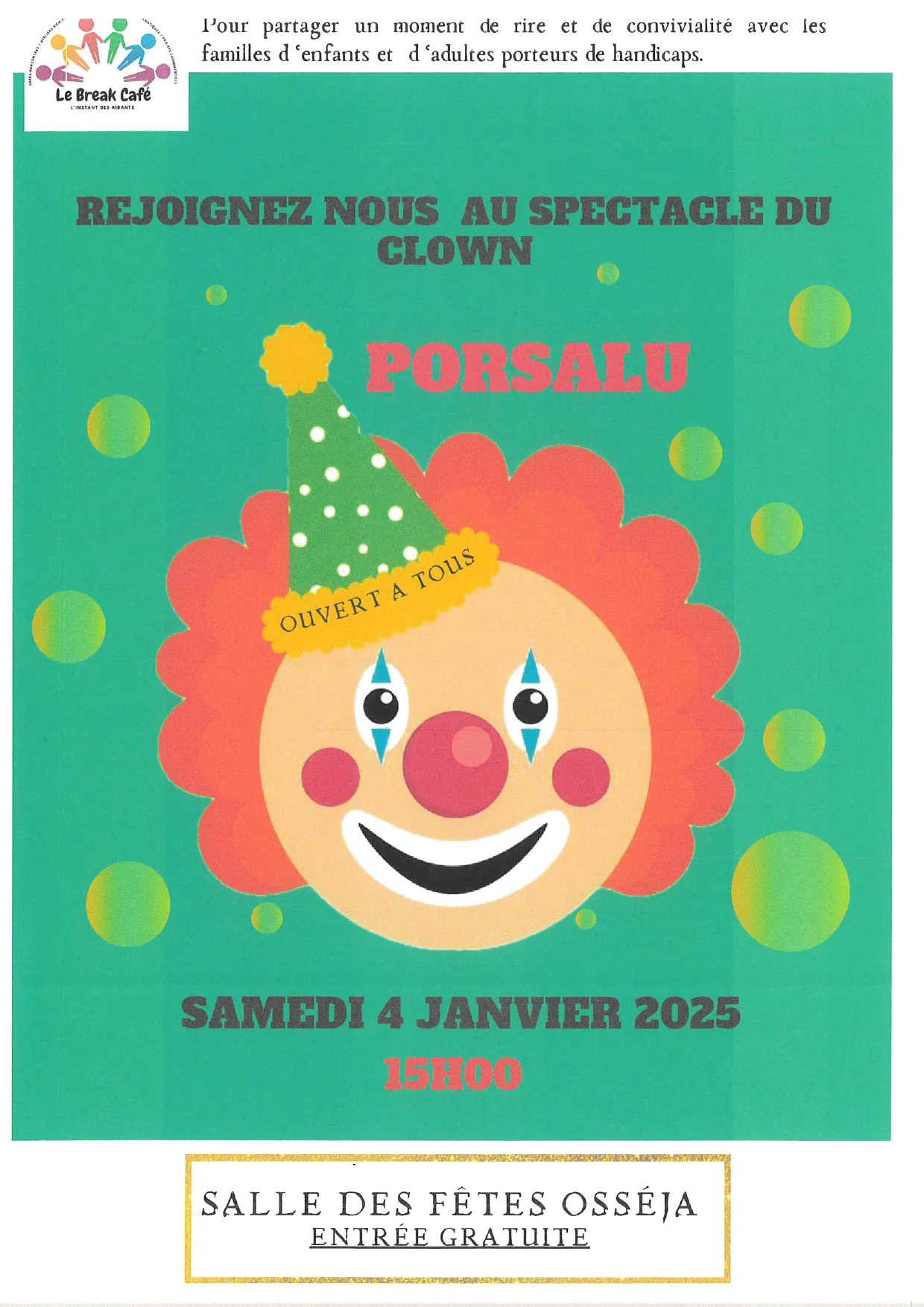 SPECTACLE DE CLOWN "PORSALU"