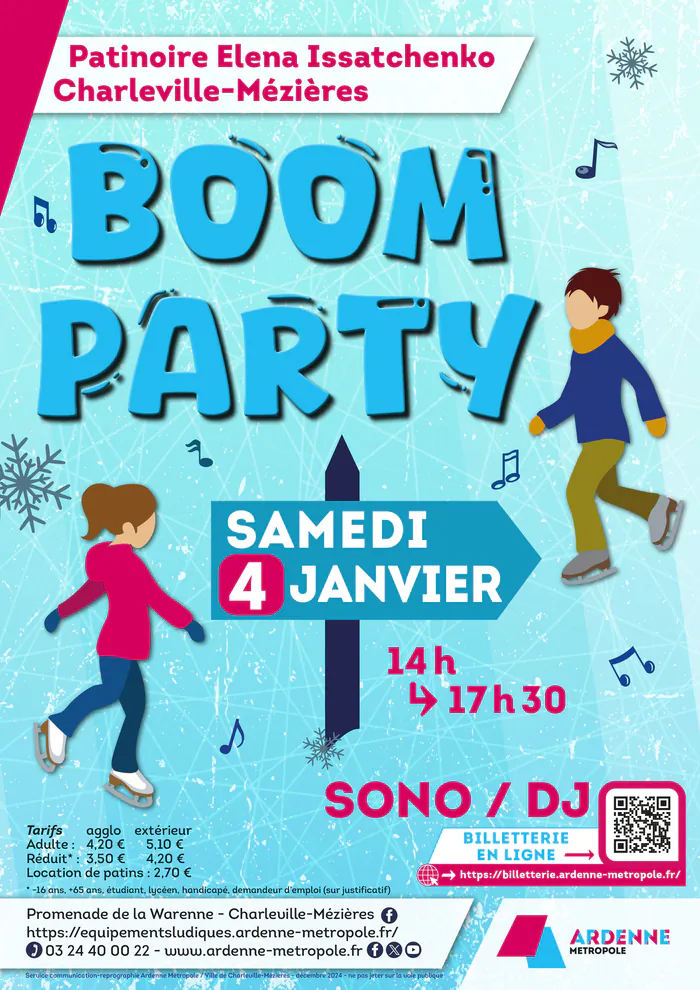 Boom Party samedi 4 janvier 2025 à la patinoire Elena Issatchenko - Charleville-Mézières Patinoire Elena Issatchenko Charleville-Mézières