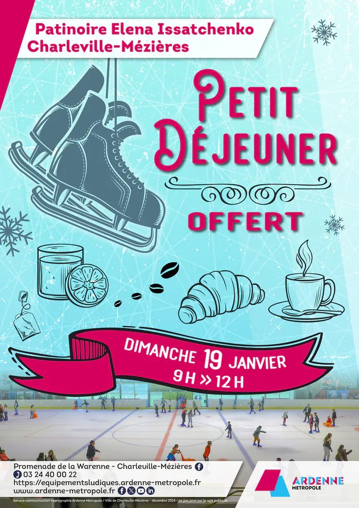 Petit déjeuner offert - dimanche 19 janvier 2025 Patinoire Elena Issatchenko Charleville-Mézières