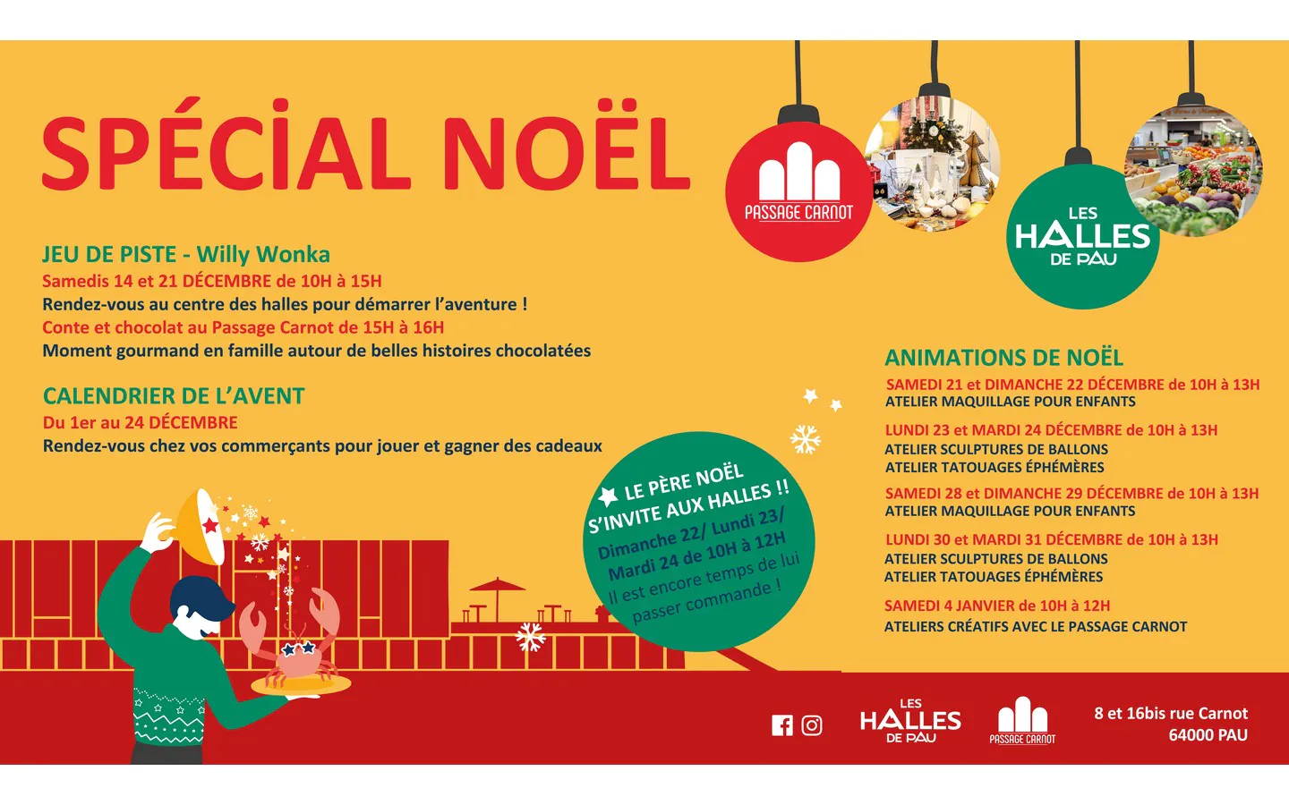 Animations de Noël aux Halles Ateliers scupltures