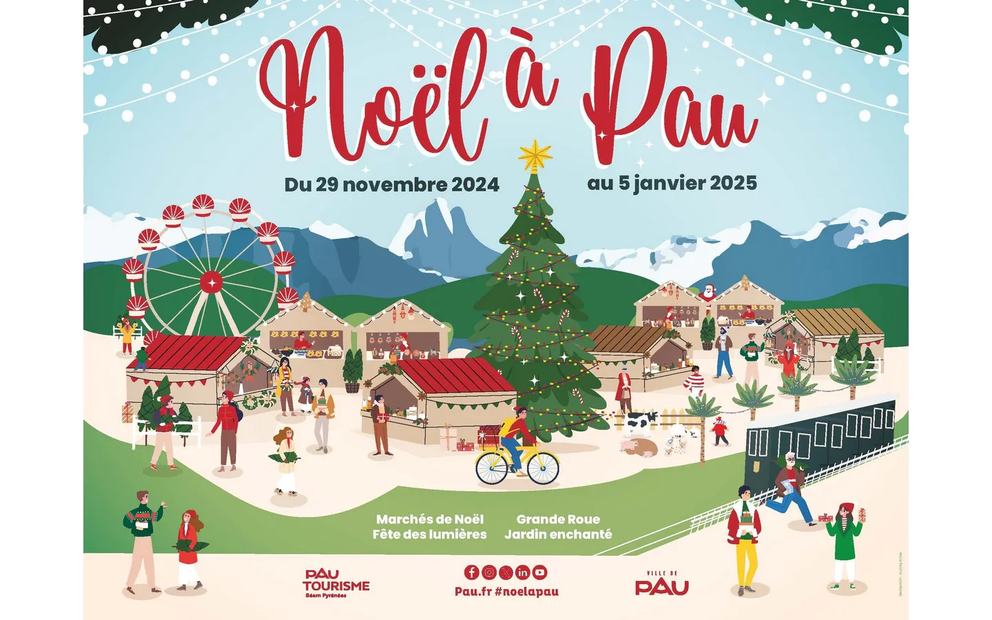 Animations de Noël à Pau dans les rues commerçantes