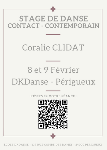 Stage de danse contact avec Coralie Clidat DKDanse Périgueux