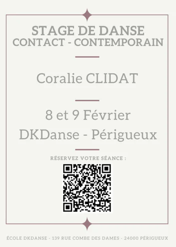 Stage de danse contact avec Coralie Clidat DKDanse Périgueux