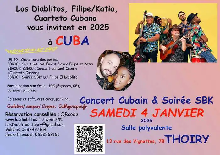 Concert Cubain Orchestre "Cuarteto Cubano" et soirée SBK Salle polyvalente Thoiry