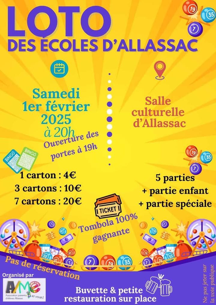 Loto des écoles d'Allassac (salle culturelle)