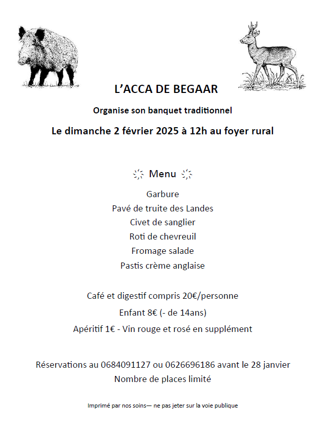 Banquet de l'ACCA de Bégaar