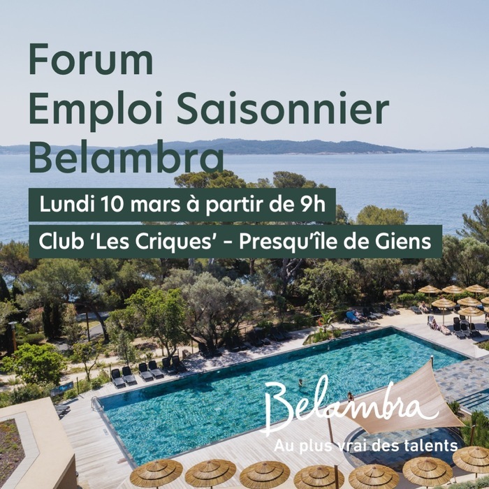 Forum emploi saisonnier BELAMBRA Belambra Club "Les Criques" Hyères