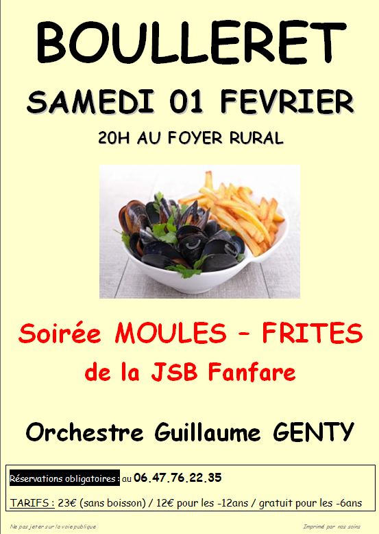 Soirée Moules Frites de la JSB Fanfare