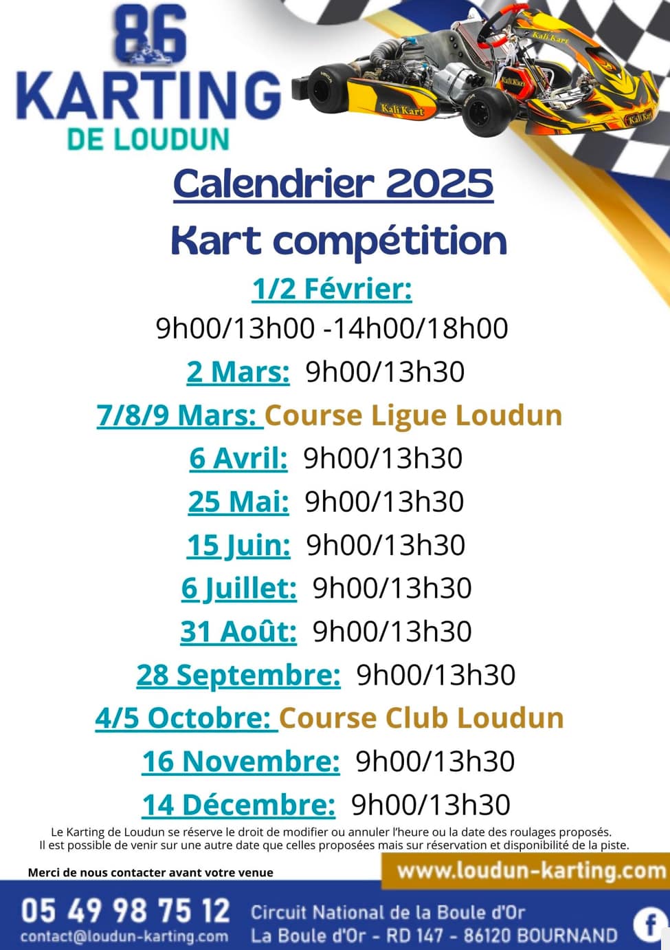 Course Ligue Loudun Kart compétition