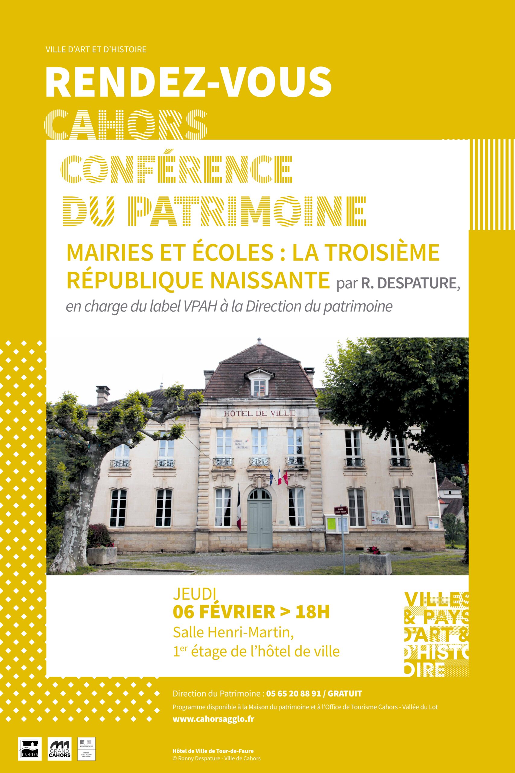 Conférence du Patrimoine "Mairie et écoles la troisième république naissante"