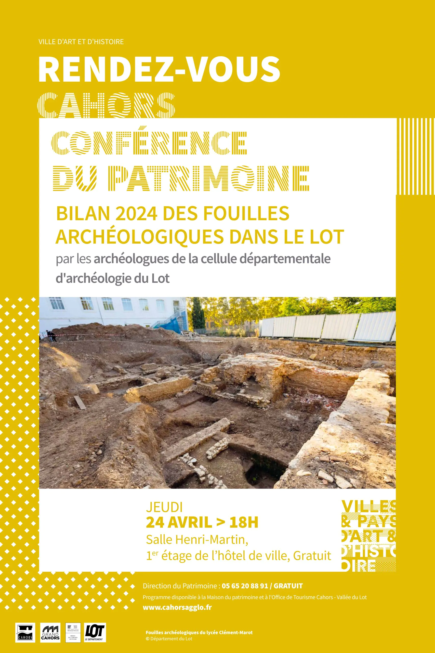 Conférence du Patrimoine "Bilan 2024 des fouilles archéologiques dans le Lot"