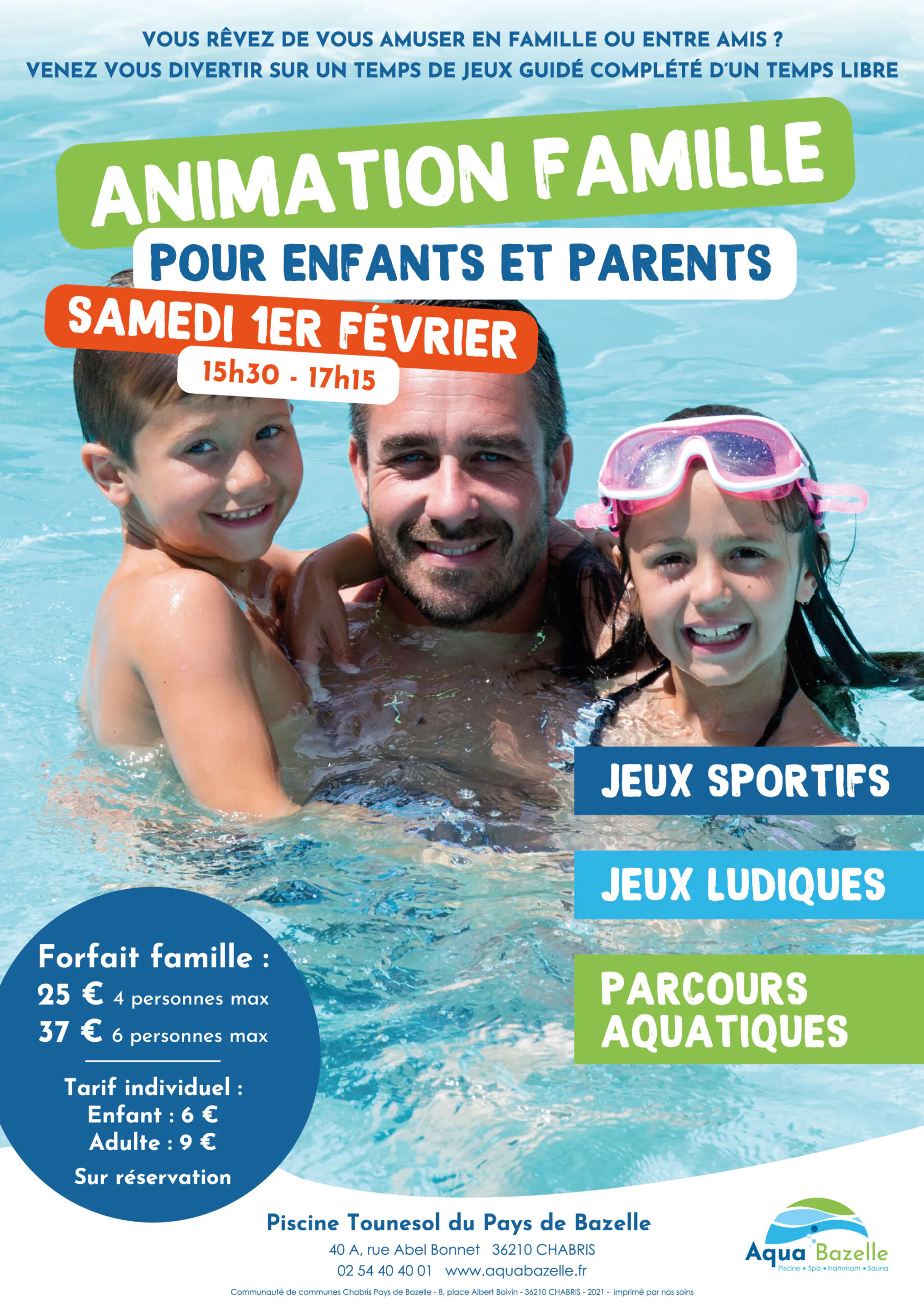 Animation famille à la piscine Aqua'Bazelle