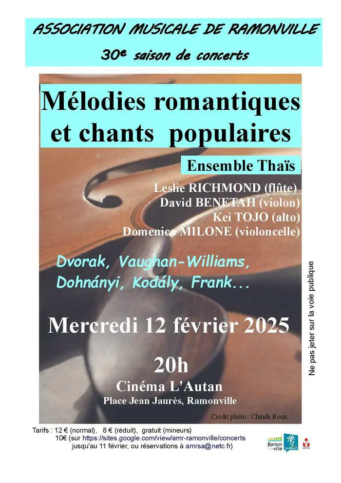 Mélodies romantiques et chants populaires Cinéma L'Autan Ramonville-Saint-Agne