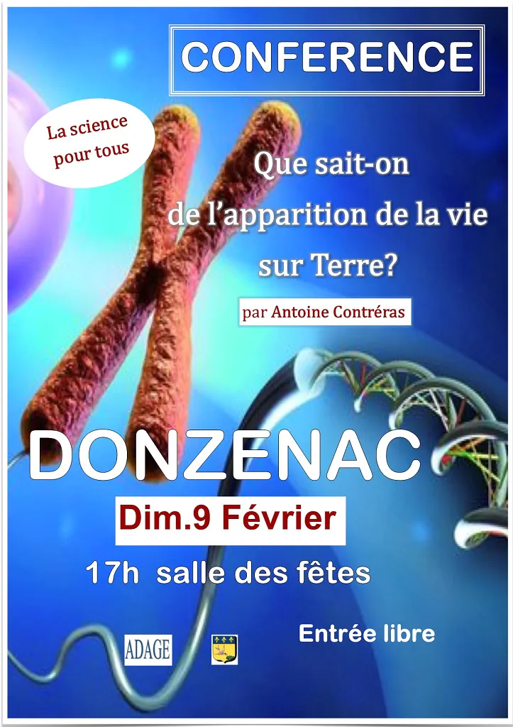 Conférence Que sait-on de l'apparition de la vie sur Terre? par Antoine Contréras