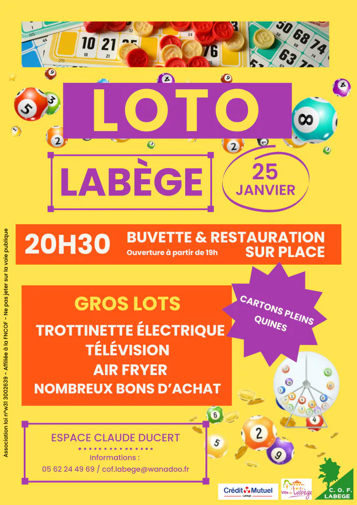 LOTO SAMEDI 25 JANVIER Espace Claude Ducert Labège