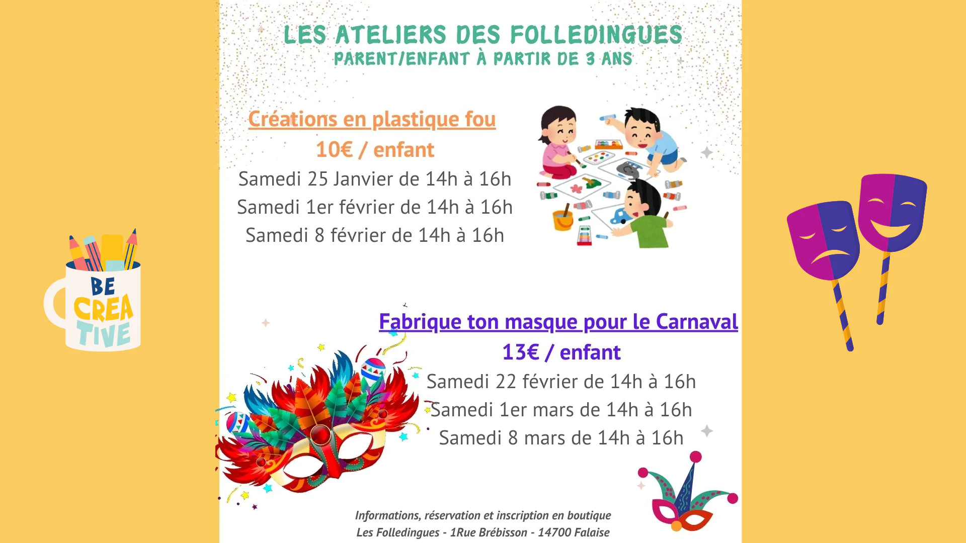 Ateliers créatifs parents/enfants