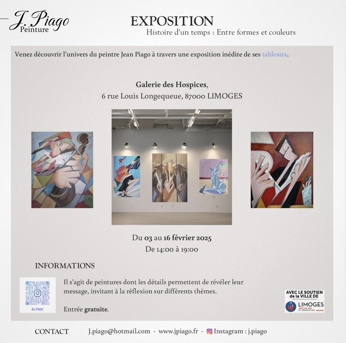 Exposition « Histoire d’un temps : Entre formes et couleurs » Galerie des Hospices Limoges