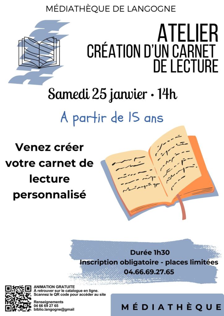 ATELIER CRÉATION D'UN CARNET DE LECTURE