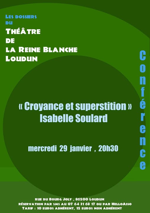 "Croyance et superstition" conférence d'Isabelle Soulard